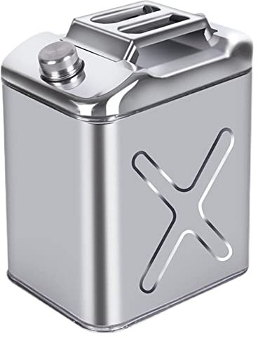 LPLND 201 Baril D'essence en Acier Inoxydable 20L/25L/30L/40L Bidon D'essence Jerrican en Métal Jerrican Essence，Carburant Métal Canister Bidon Métal Jerrican en Métal pour Ca(Size:20L)