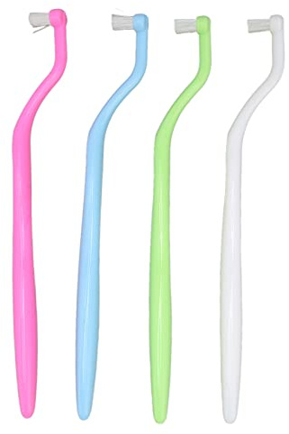 Professionelle ergonomische Interdentalbürste Zahnsteinentfernung mit weichem Kopf 4 Stück kieferorthopädische Zahnbürste