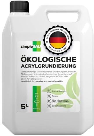 simpleBAU Acryl-Grundierung 5L Tiefgrund Innen Außen Lösemittelfrei