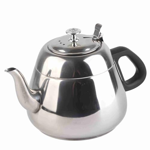 Stainless Steel Stove Top Teapot, 2L Stovetop Tea Kettle with Heat-Resistant Handle Coffee Pot Kettle with Filter for Fruit Herbal and Infusion Tea, 10.2 x 6.5 x 5.3 inch