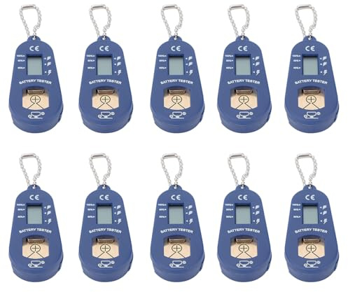Tumintu 10X Knopf Batterie Tester, SchlüSsel Bund Tasche, Tragbarer und Leichter Batterie Tester Zur ÜBerprüFung der Verbleibenden Batterie Leistung