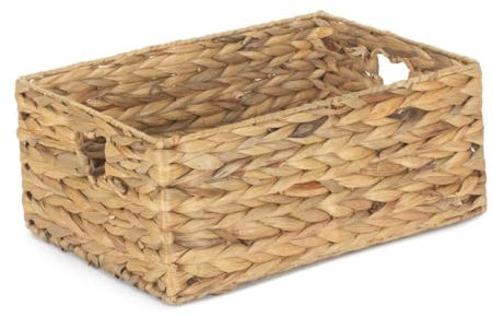 Red Hamper WH023/1 Water Hyacinth Small Shallow Water Hyacinth Storage Basket