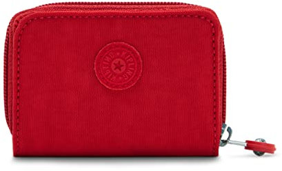 Kipling Damen-Geldbörse, Schwarz, Kirschfarben, 3''L x 4.125''H x 1''D, Damen Tops Geldbörse Kompakt Praktisch Nylon Reise Kartenhalter