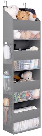 GRANNY SAYS Hängeorganizer Tür mit 4 Taschen, Packung mit 1 hinter der Tür hängenden Speicherorganisator, grau Türregal zum Einhängen, Türorganizer Hängeorganizer für Schlafzimmer, Hängeregal Tür