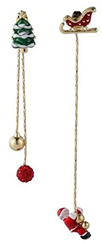 Schneeflocke Weihnachtsmann Einfädler Quaste Ohrringe für Frauen Mädchen Rot Kristall Kubische Zriconia Socke Weihnachtsmütze baumeln Weihnachtsbaum Ohrring Ohrstecker Niedlich Weihnachten Xmas Party