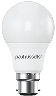 paul russells LED GLS - Dimmable Bayonet Light Bulbs, 8.5W 806Lumens B22 A60 LED Bulbs, 60w Equivalent, 4000K Cool White/Natural White, Dimmer Standard BC Energy Saving Ceiling Light, Pack of 1