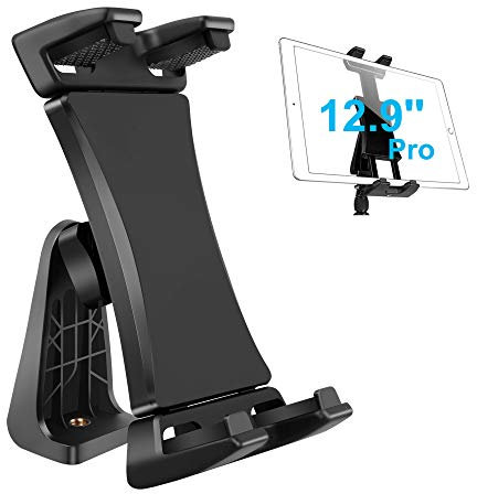 IPad Tripod Mount Adapter 360 Degree Rotatable Universal Tablet Clamp Holder for iPad Pro 12.9 11 10.5, iPad Air Mini, Surface Tab, Galaxy Tab and 3.5 to 13.5in Phone Tablet, for Tripod, Monopod
