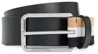 BOSS Herren Calis-EL Sz35 Gürtel aus italienischem Leder mit Signature-Streifen