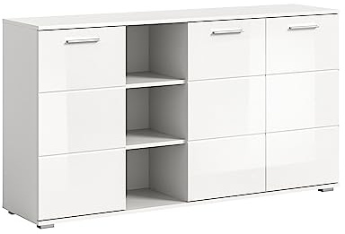 xonox.home Kommode Prego Kommode Flurmöbel Staurauchschrank Schrank Anrichte in Korpus weiß Hochglanz Front weiß, ca.150x83x37 cm