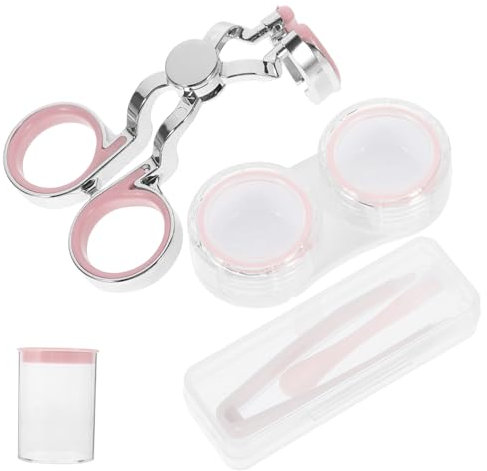 Didiseaon Strumento Rimuovi Lenti Contatto in Materiale Sicuro Kit Accessori Precisione Per Applicazione e Rimozione Lenti Colorate Rosa