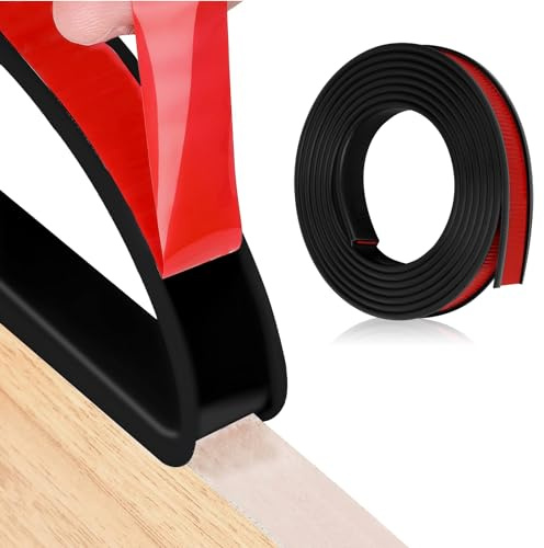 HeiPen TPE U-Form Selbstklebend Möbelkantenband (16mm x 5m, Schwarz) | Kantenumleimer Selbstklebend, Flexible Faltbarer Kantenschutz für Schrankkanten, Abschlussleiste, Deckenkanten,Arbeitsplatten