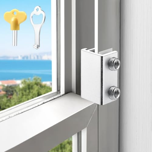 HYIEOU Sliding Window Locks (6 Sets), Secure Window Lock with Key, Window Locks for Up and Down Windows & Horizontal Sliding Windows, Adjustable Window Lock, Sturdy and Durable, Does Not Deform.