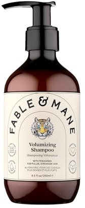 Fable & Mane Volumizing Shampoo, adds Weightless Volume from Roots to Ends. Cleanses and Shine-Boosting with Alma For Thinning, Fine or Medium Hair Types (250ml)
