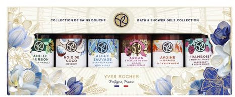 Yves Rocher DUSCHGEL-SET - Festliche Verpackungsbox mit 6 Mini-Duschgels in verschiedenen Duftrichtungen - Geschenke für Frauen, Ideal zum Ausprobieren oder für Reisen - 6 x 30 ml