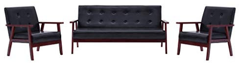 ShGaxin 3-TLG. Sofagarnitur Schwarz Kunstleder, Sofa Mit Relaxfunktion, Wohnzimmer Sofa, Couchgarnitur, Wohnzimmer Sofagarnitur, Sofa Set, Couch 279136