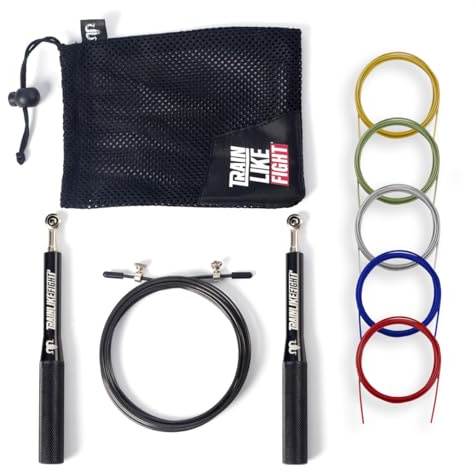 TRAINLIKEFIGHT | Comba | 3m | Cable Ajustable | Ligero 179g | Cuerda Saltar | Boxeo | CrossTraining | Comba Saltar (COMBA)