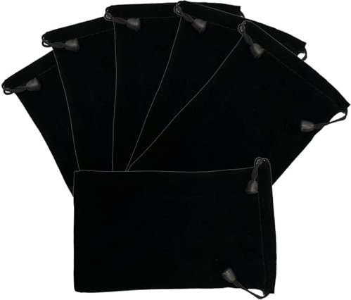 6 Stück Samtbeutel Schmuckbeutel 10 × 15 cm, Schwarze Samtsäckchen mit Kordelzug, Samtbeutel Schmuckbeutel, Geschenk Tasche, für Schmuck, Süßigkeiten, Hochzeitsgeschenke, Ohrstöpsel, Schlüsselanhänger