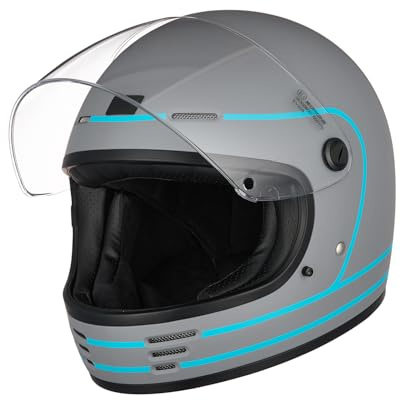 ORIGINE Integralhelm Motorradhelm Vintage Retro Helm mit Visier ECE