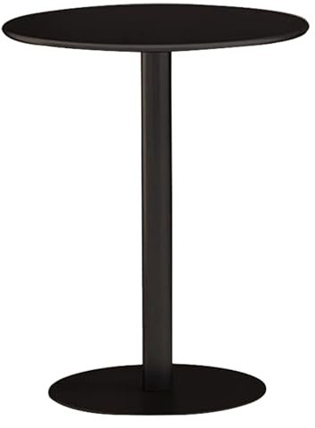 Round Pub Table for Home Kitchen & Bar with Metal Base and Non Slip Mats Ideal for Bedroom Cafe and Restaurant Black Color