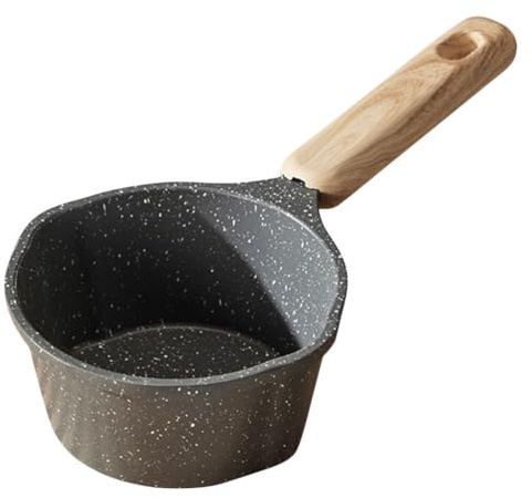 DECHOUS Small Milk Pan 12cm Nonstick Saucepan with Double Pouring Spouts Sauce Pot for Kitchen Induction Electric Hobs