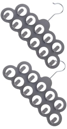 ANDRESLAD 2pcs Colgador De Bufandas Flocado con 11 Agujeros, Estante Antideslizante para Bufandas Y Corbatas, Organización, Soporte para Bufandas, Cinturones Y Corbatas