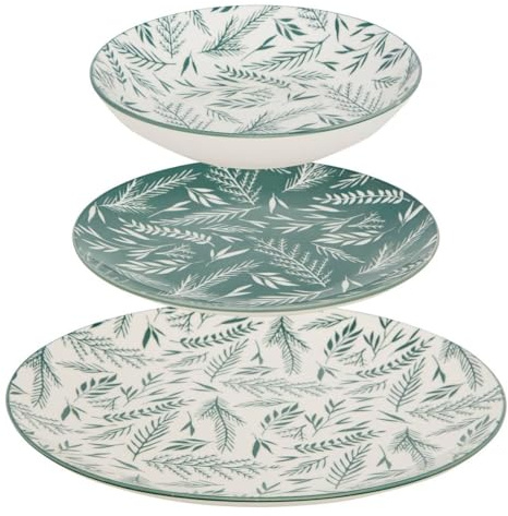 Atmosphera - Agathe servicio de mesa 12 pieza(s) verde d26,5xp2,4cm