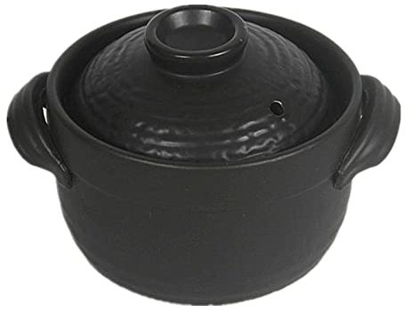 OQHAIR Ollas para cocinar Una Persona Cocina rápida Olla pequeña de Barro Olla arrocera Cazuelas Sartén de gres con Dos Tapas Cacerola Mini Olla para Sopa y Leche