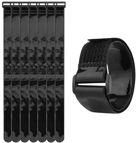 Cinch Straps with Anti-Slip Silicone Strips, 1 x 14 Hook & Loop Fastening Cable Strap Heavy Duty Multipurpose Straps for Extension Cord Cable Ropes Bike RV & Hose Organization Storage