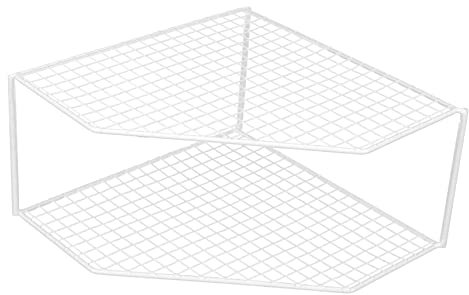 Gatuida Porta pentola da cucina porta pentole in piedi piattaforma ripiano ad angolo Bianco Organizzatore da banco della cucina Organizzatore di vasi e padelle ferro battuto bianca