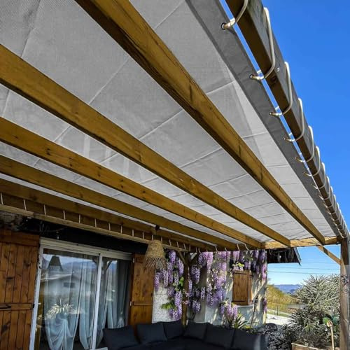 Lona Pérgola Microperforada Gris 3x5 m - Garantía de 5 años TECPLAST - MP460PR - Permeable - Sombra Ligera