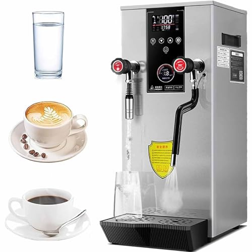 Electric Milk Frother 2500W 12L Automatic Steam Boiler for Espresso and Coffee, Professional Foamer with LED Display