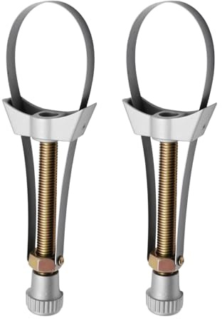 Ollanoos 2 Stück ‎Ölfilter Bandschlüssel, Durchmesser 60-105 mm, Silber Federbandstahl Ölfilterschlüssel, Zubehör für Elektrowerkzeuge