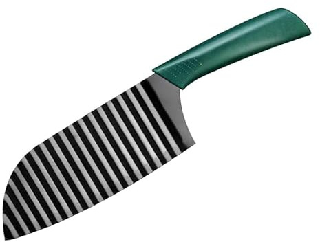 Cuchillo de Corte Ondulado para Verduras y Frutas 29 cm, Cortador de Patatas en Forma de Onda, Hoja de Acero al Carbono para Zanahorias, Pepinos y Manzanas, Utensilio de Cocina para Cortes Decorativos