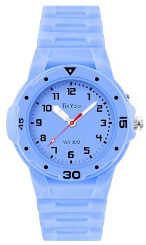 TixYolo Kids Analog Watch for Girls Boys,Waterproof Children Learning Time Watch with Light Easy to Read Student Sports Outdoor Watches for Kids Toddlers Ages 4-10(Blue)