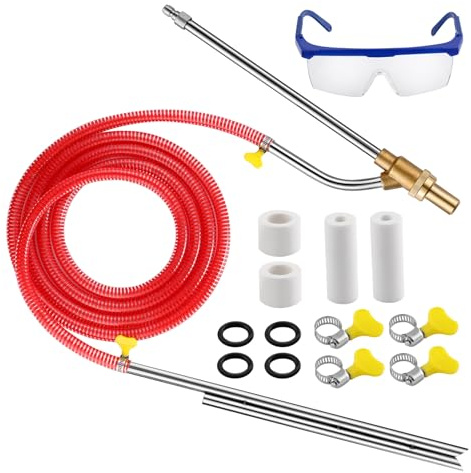 Kit di sabbiatura per idropulitrice, kit pistola per sabbiatrice a collegamento rapido da 1/4 pollici, set per sabbiatura a umido con ugelli di ricambio e occhiali protettivi