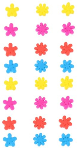 NUOBESTY 24pcs Flower Glass Markers Silicone Drink Markers Wine Glass Recognizers for Drink Tags for Random Color