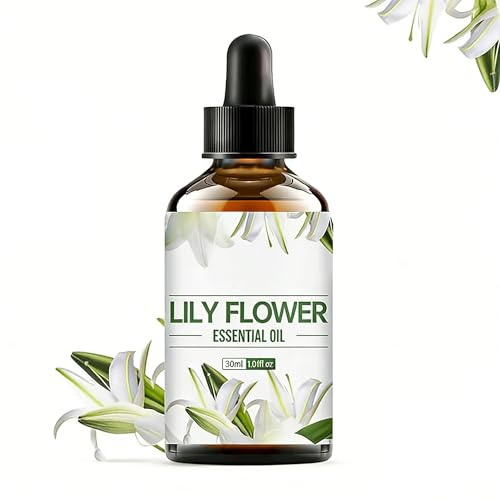 Aceite Esencial De Flor De Lirio 30ml For Cuidado Corporal, Cuidado Facial, Humidificador, Difusor, Aromaterapia, Velas Jabón DIY, Hogar Relajante Regalo Aceite Esencial Baño, Masaje.(1bottle)