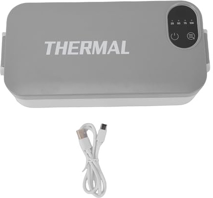 Naroote Contenitore Termico Elettrico, Scaldavivande Portatile in Acciaio Inossidabile 304 con Display Digitale Intelligente, Riscaldamento Rapido, per Ufficio, Camion, Viaggi