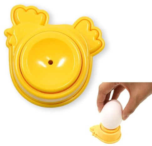 Seki Japan Egg Pierce, Egg Hole Puncher, Hard Boiled Egg Peeler, Egg Pricker to Get a Good Hard Boiled Egg, Kawaii Chikin Shape, Yellow