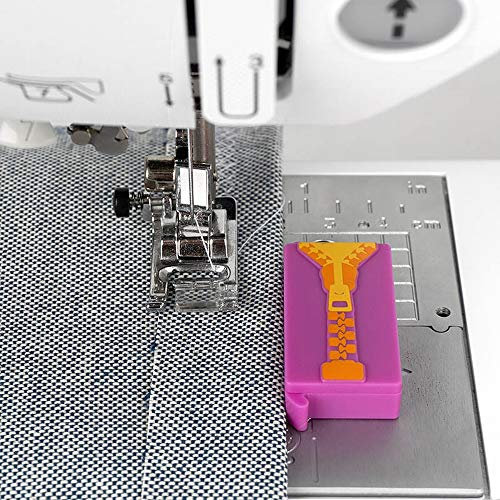Nähwelt Flach Nahtführung Saumhilfe Kantenführer für Nahtzugaben praktisch und exakt magnetisch/versch. Designs (lila - Reißverschluss)