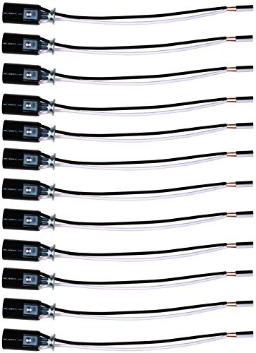 Creative Hobbies Pack of 12 - Candelabra Base Lamp Holder Light Socket, Keyless Phenolic, 6 Inch Wire Leads, for E12 Incandescent LED Light Bulbs