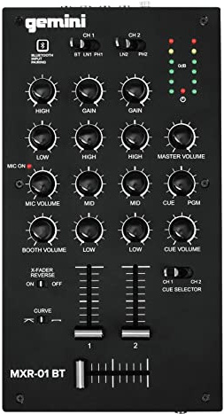Gemini MXR-01BT - Kompakter 2-Kanal DJ Mixer mit Bluetooth