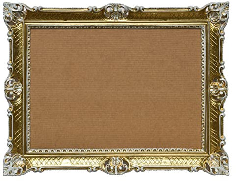 Artissimo - Cornice portafoto 3057, stile barocco, colore oro e bianco, 50 x 70 cm, lussuosa, anticata, cornice esterna di 70 x 90 cm, per matrimonio