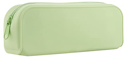 OFITURIA® Estuche de Silicona con Cremallera - Portatodo Escolar Infantil con 1 Compartimento 195x55x75 mm (Verde)