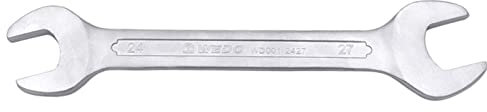 WEDO Chiave a doppia estremità aperta, chiave in acciaio al cromo vanadio, DIN3310, dimensioni: 0.98x1.1 imperial, 25x28mm Metric