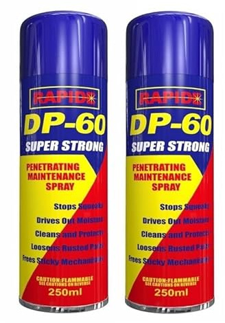 2x DP-60 Penetrating Releasing Cleaning Maintenance Spray Lubricant 250ml Ideal for Sticky Mechanism, Loosen Rusted Parts, clean & Protect Tools, Drives out Moisture, Stop Squets, Lubricant Releases