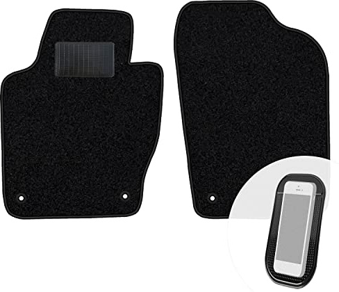 moto-MOLTICO Vorne Fußmatten Auto Velours Autoteppiche | Schwarz Automatten Set 2-teilig passend für VW Polo 6R 2009-2017