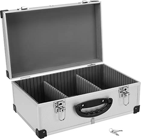 anndora CD Koffer für 60 Standard CD Cases - 43 x 29 x 18,5 cm - Silber