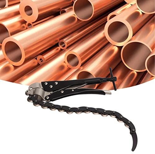 Garosa Locking Chain Pipe Cutter 80mm Capacity Carbon Steel for Metal Pipes | Heavy Duty Quick Turn Pipe Cutter, 15 Interlocking Chains, Wear Resistant,for Copper, Aluminium, Iron, Exhaust Pipes