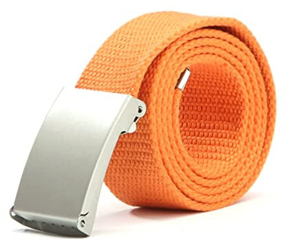 Herren/Damen Gürtel Canvas Gürtel Farbe Nylon Geflochtener Gürtel Jeans Verstellbarer Taillengürtel 3,8cm Breite, Orange, 130cm